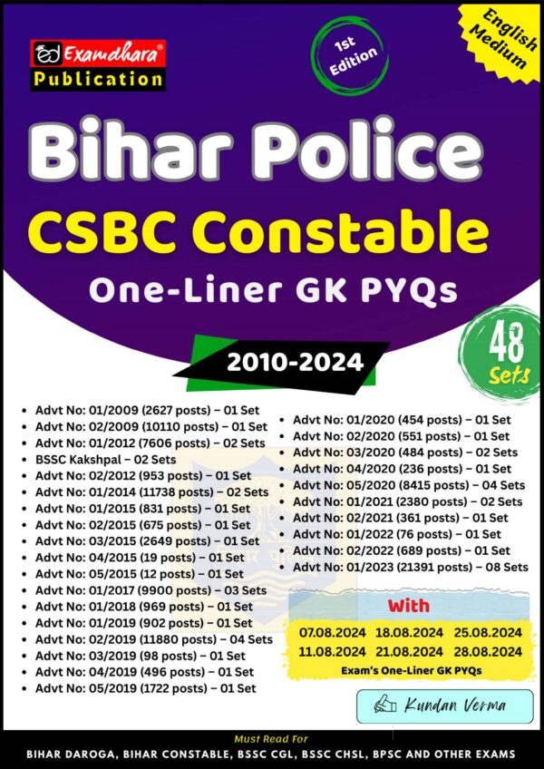 Bihar Police Constable Previous Year GK/GS (48 Set)- Examwise [English Medium] - Image 2